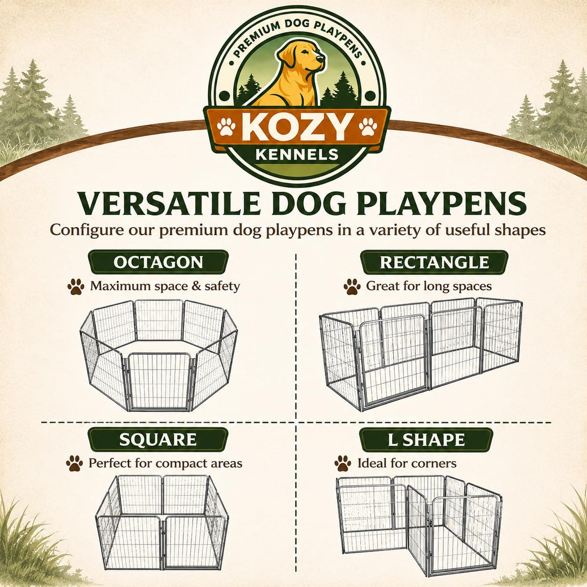 24 inch 16 Panels Heavy Duty Metal Portable Pet Playpen with Gate D950