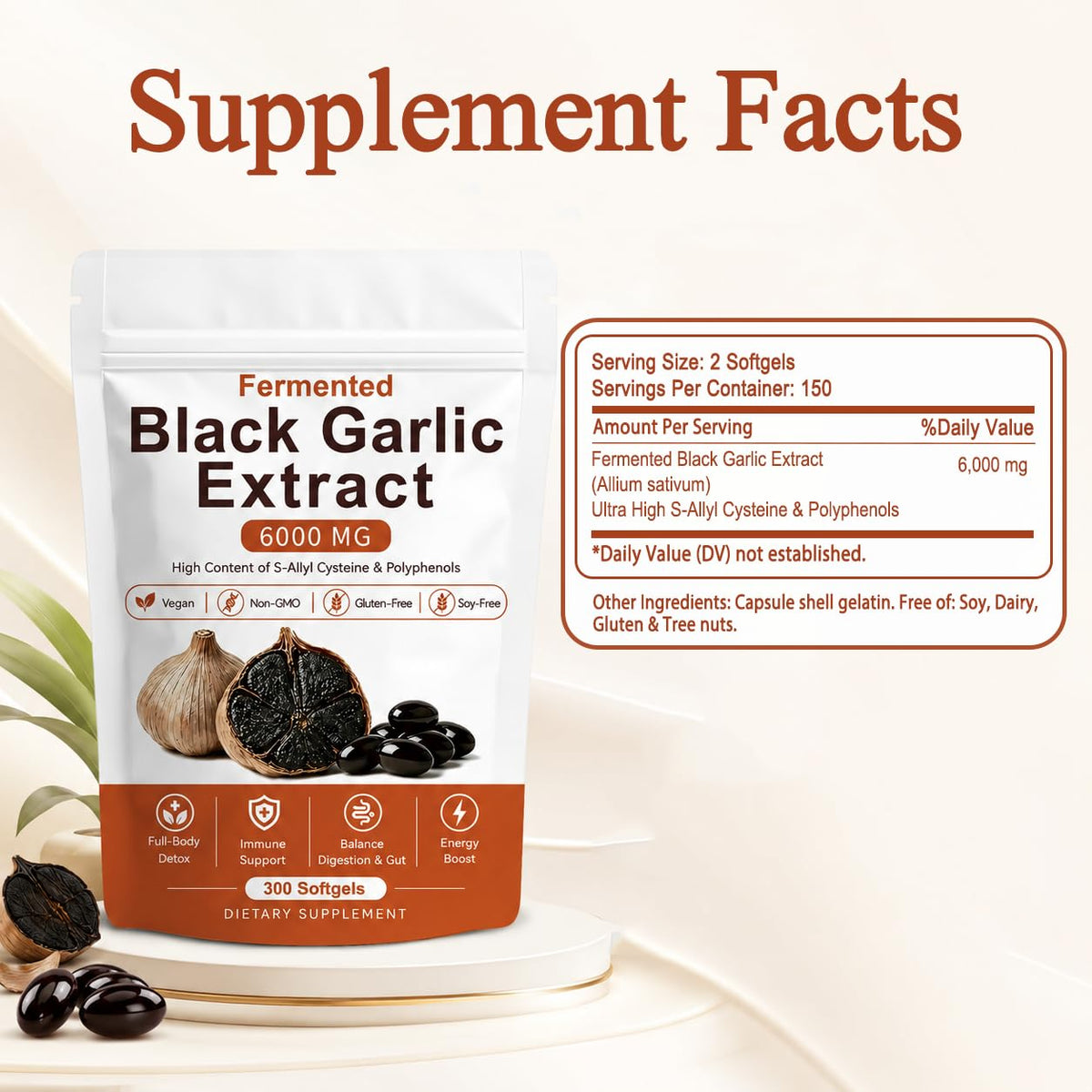 Black Garlic Extract 300 Softgels Y142