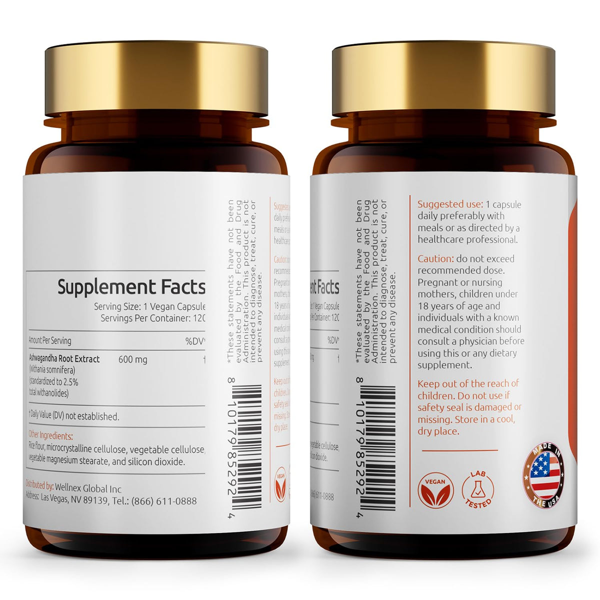 Ashwagandha Root Extract 600mg 120 Capsules Z941
