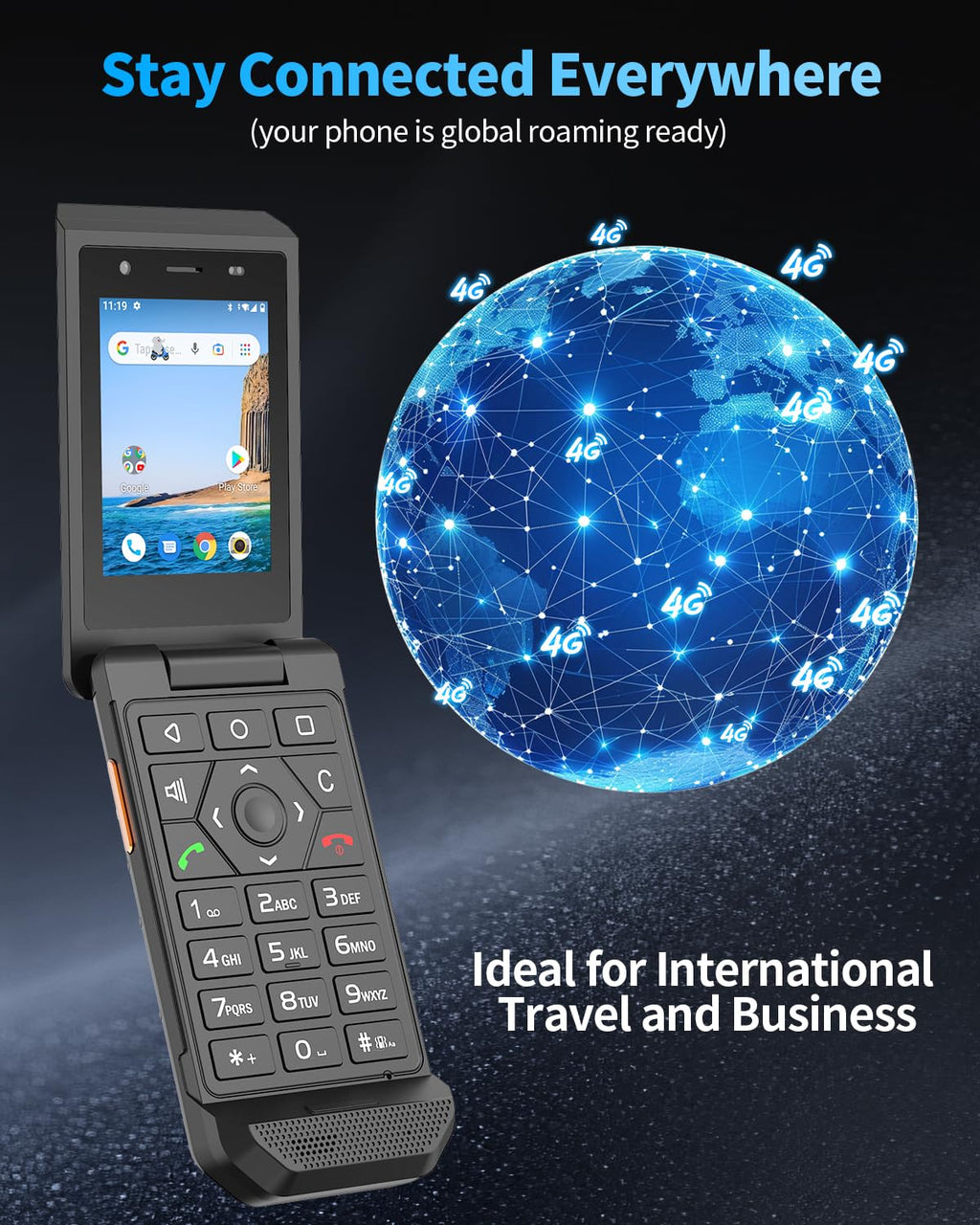 Unlocked 4G LTE Rugged Flip Phone I5958