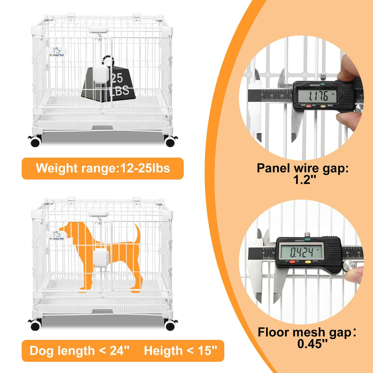24 Inch White Puppy Crate X559