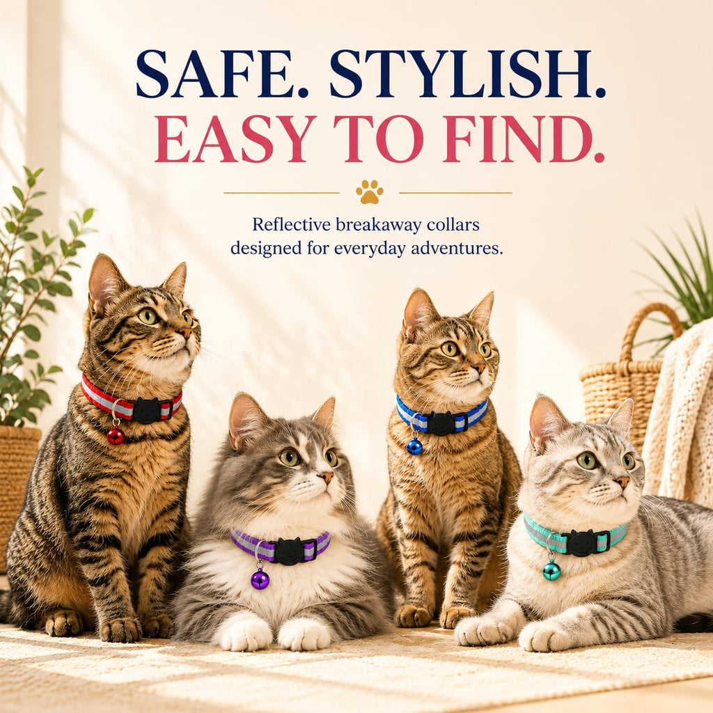 Reflective Breakaway Cat Collar with Bell 12-Pack N299