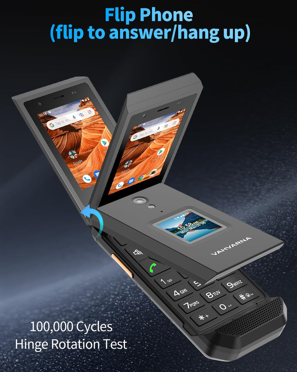 Unlocked 4G LTE Rugged Flip Phone I5958
