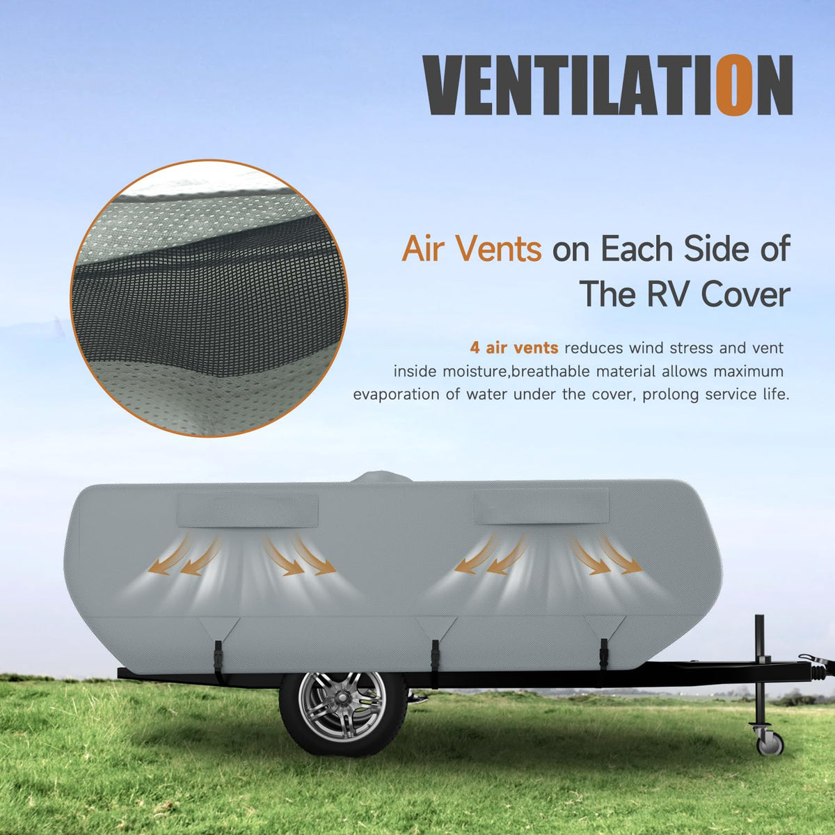 14' ~ 16' 7 Layers Waterproof Pop-up Camper Cover W26346