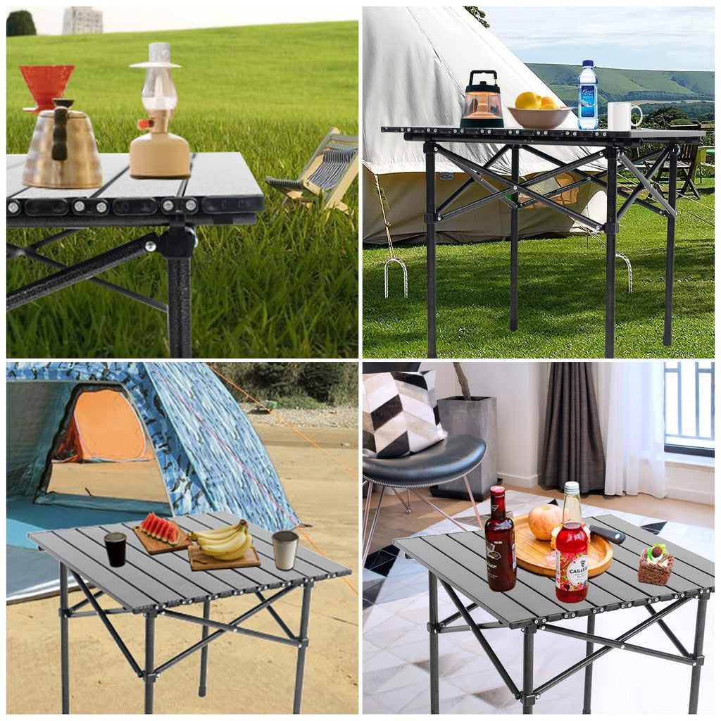 Portable Aluminum Folding Camping Table with Carry Bag B46385