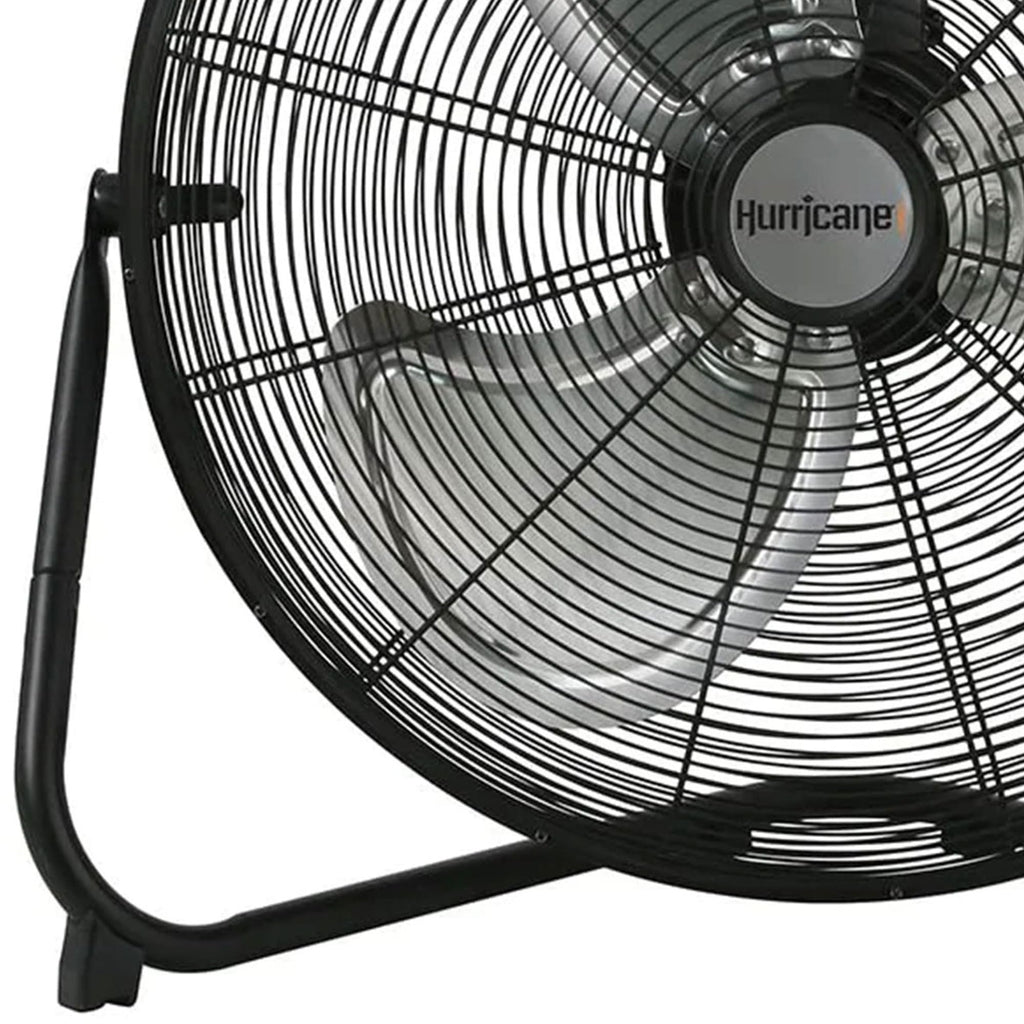 High Velocity Metal Blade Floor Fan, 3 Speeds, Black, 20in S558346