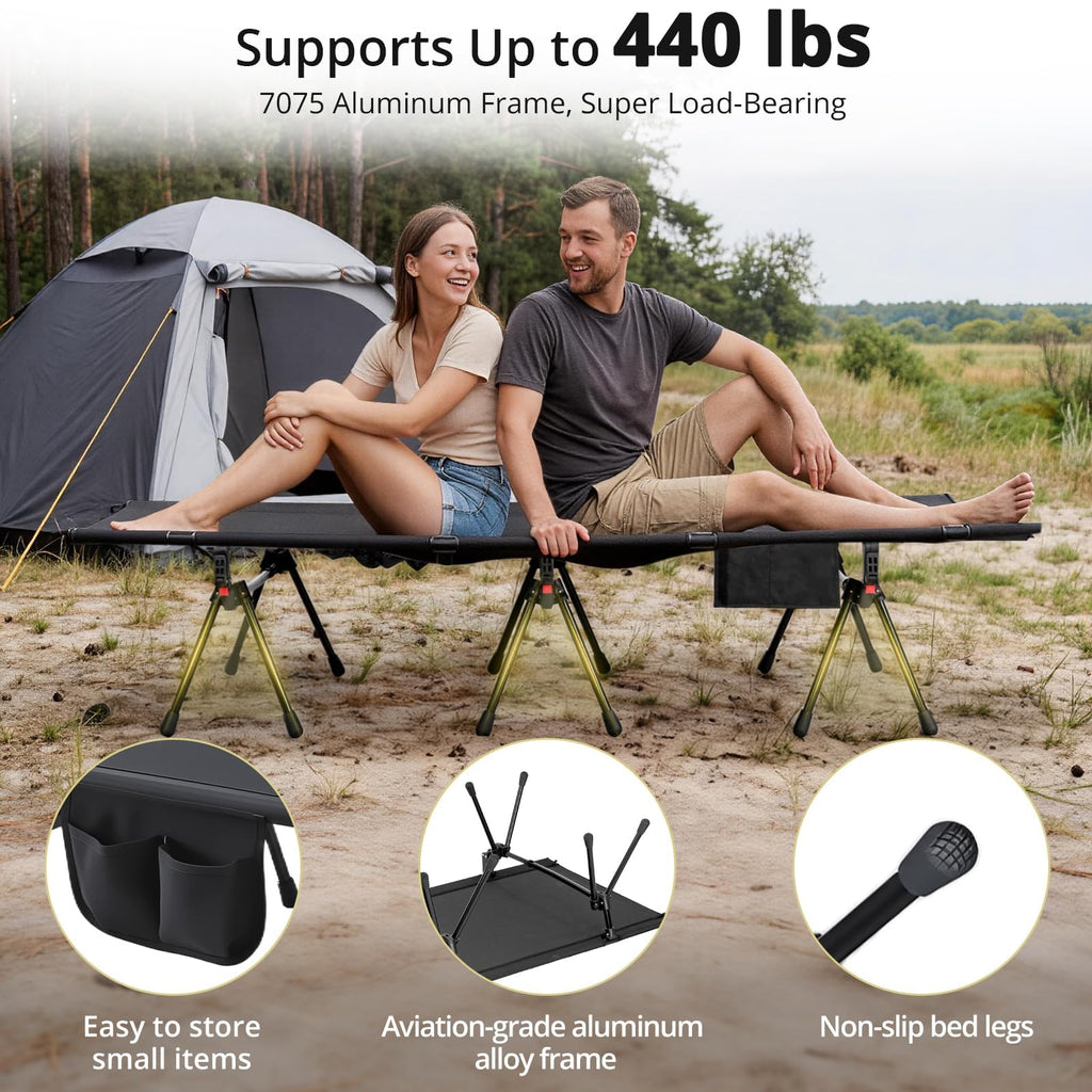 Height Adjustable Camping Cot 400 lbs F698
