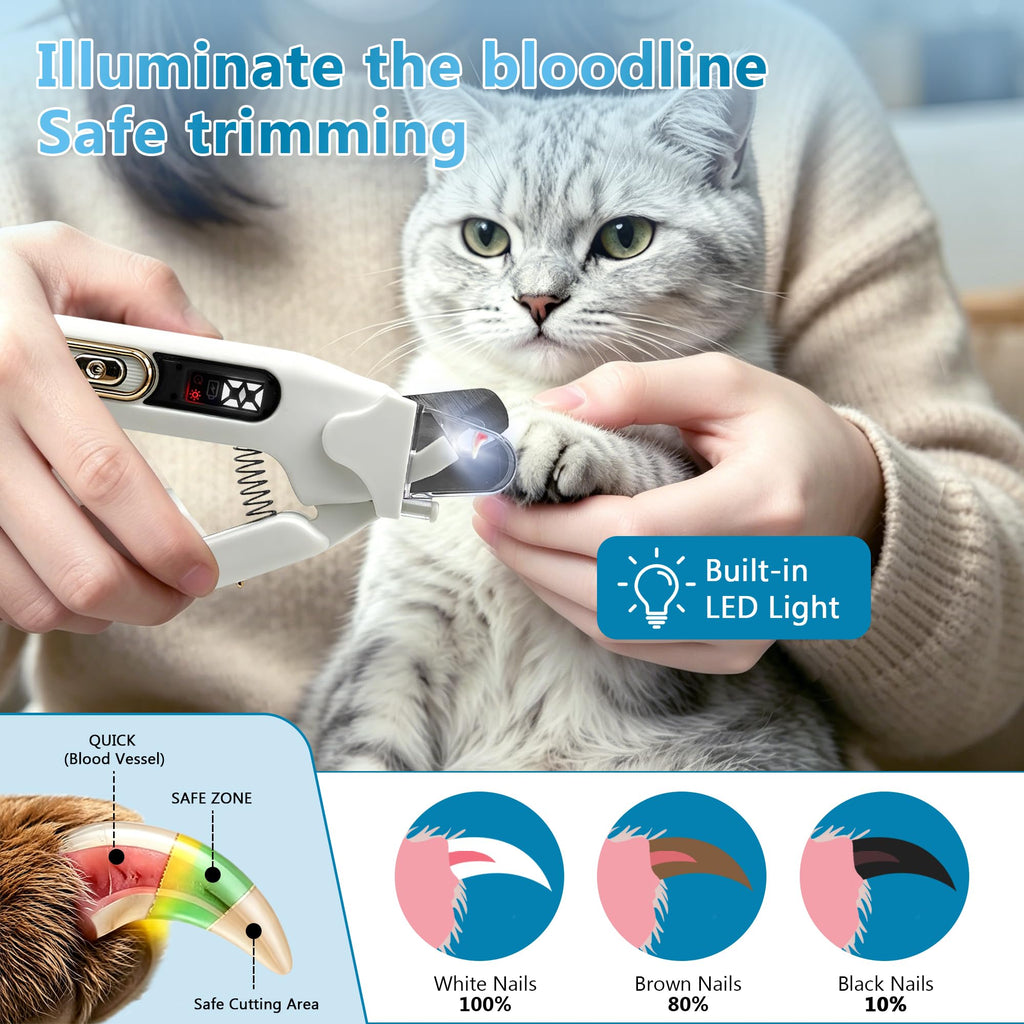 2-in-1 Quiet Electric Pet Nail Clipper & Grinder with Light M533775