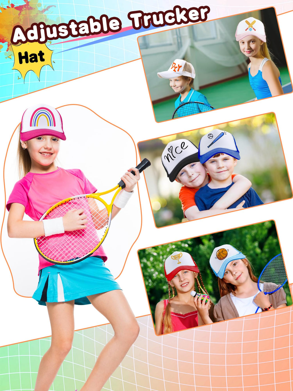30 Pcs Adjustable Mesh Trucker Hats R561088