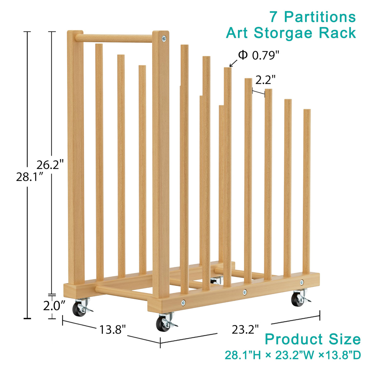 Canvas Storage Rack with Wheels and Handle X577433