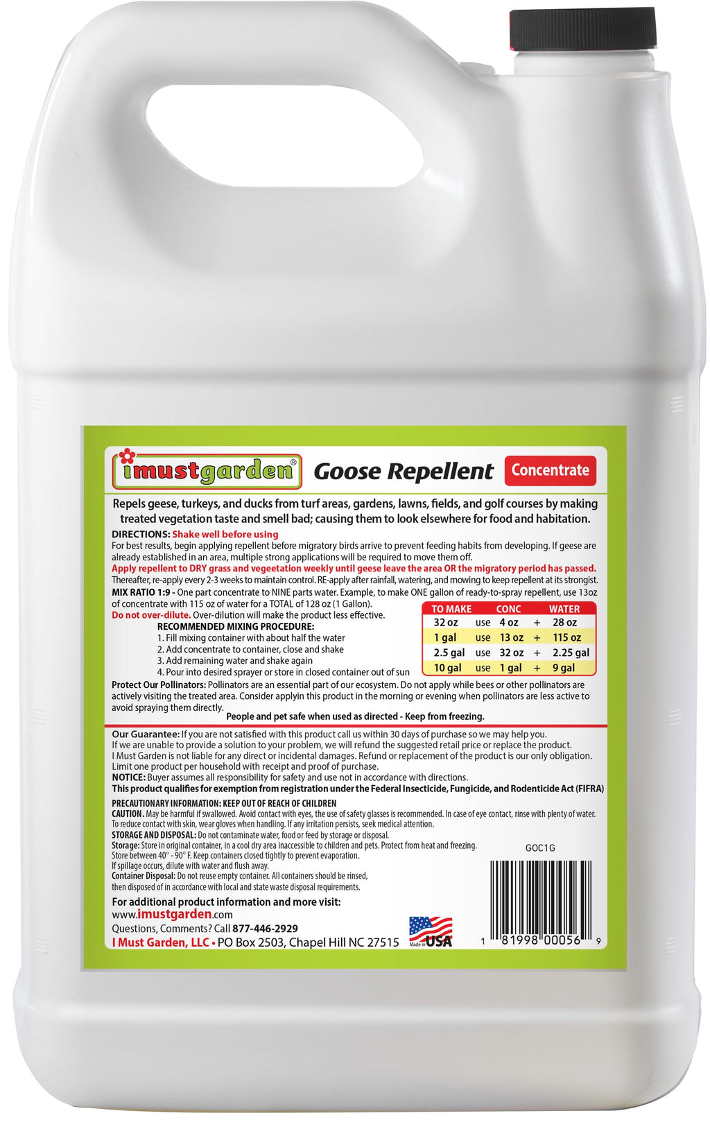Goose Repellent 1 Gal Concentrate O200