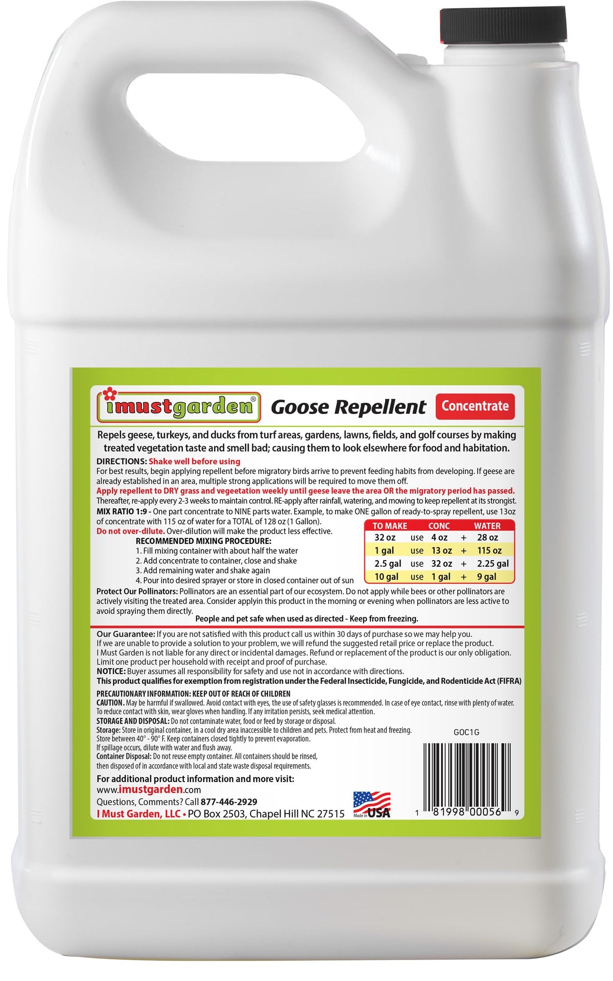Goose Repellent 1 Gal Concentrate O200