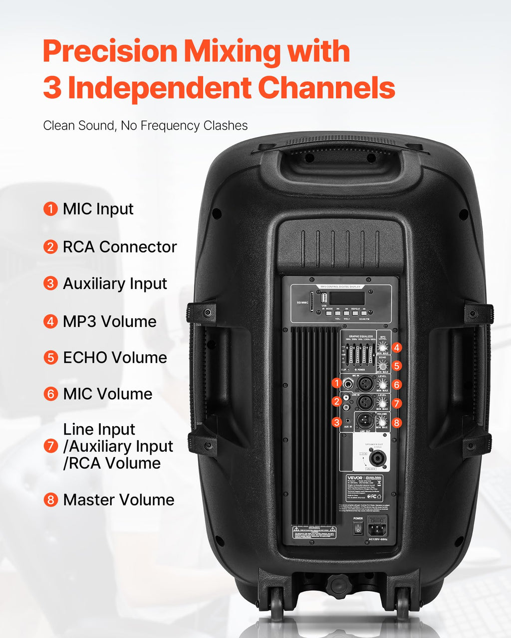 Portable PA System with Dual Speakers and Microphone J1875