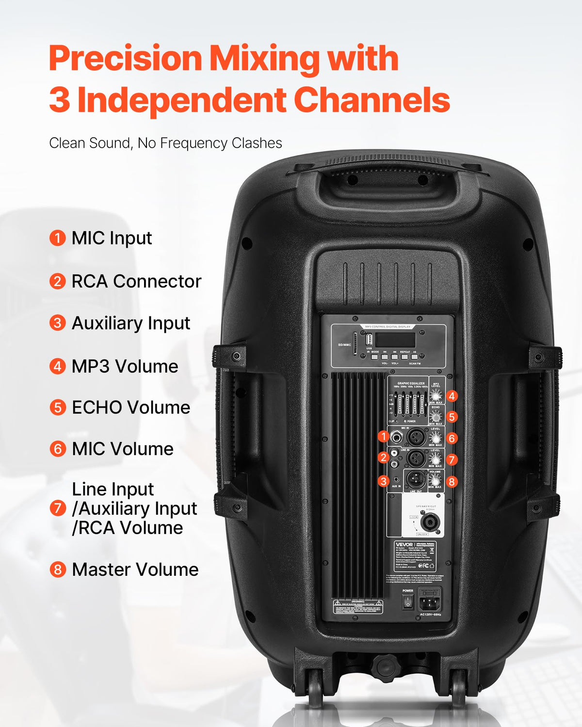 Portable PA System with Dual Speakers and Microphone J1875