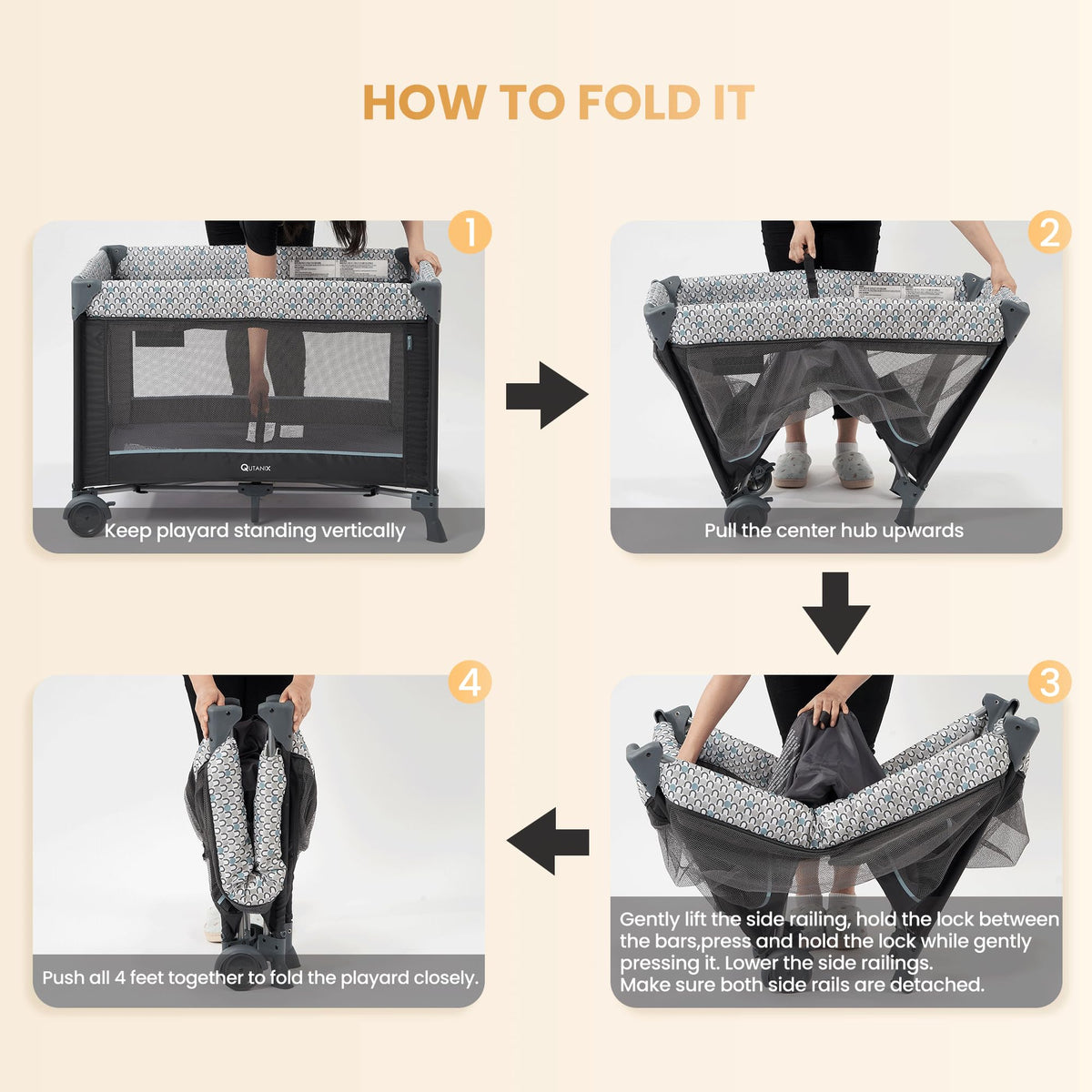 5 in 1 Foldable Baby Crib Playpen B6728