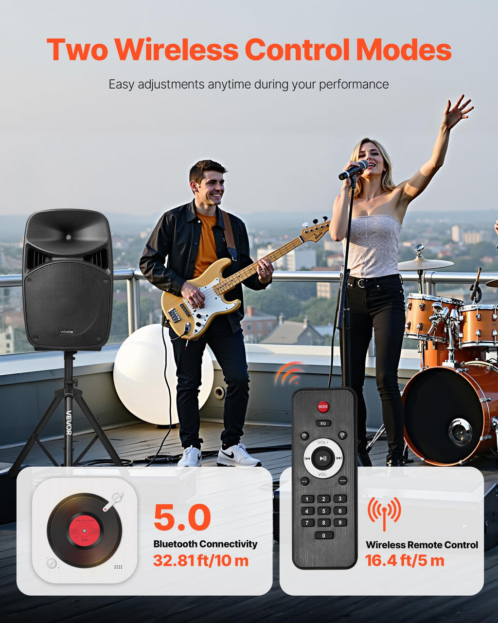 Portable PA System with Dual Speakers and Microphone J1875