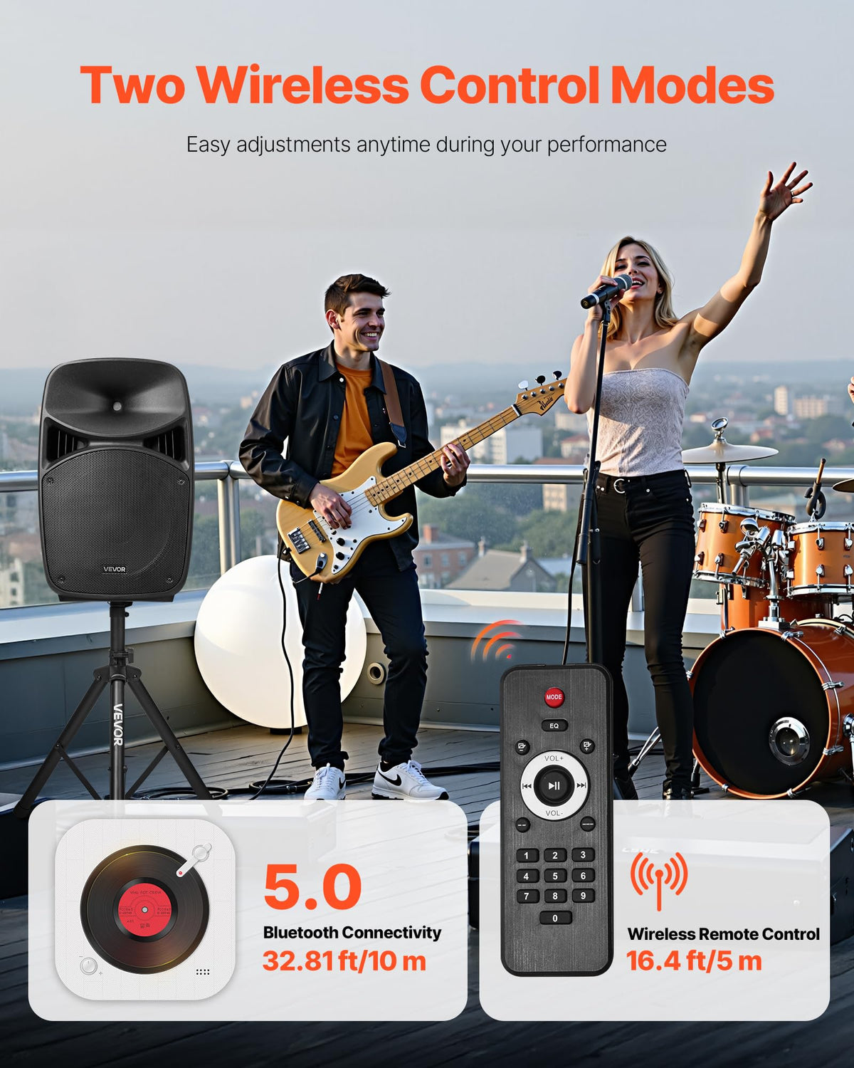 Portable PA System with Dual Speakers and Microphone J1875
