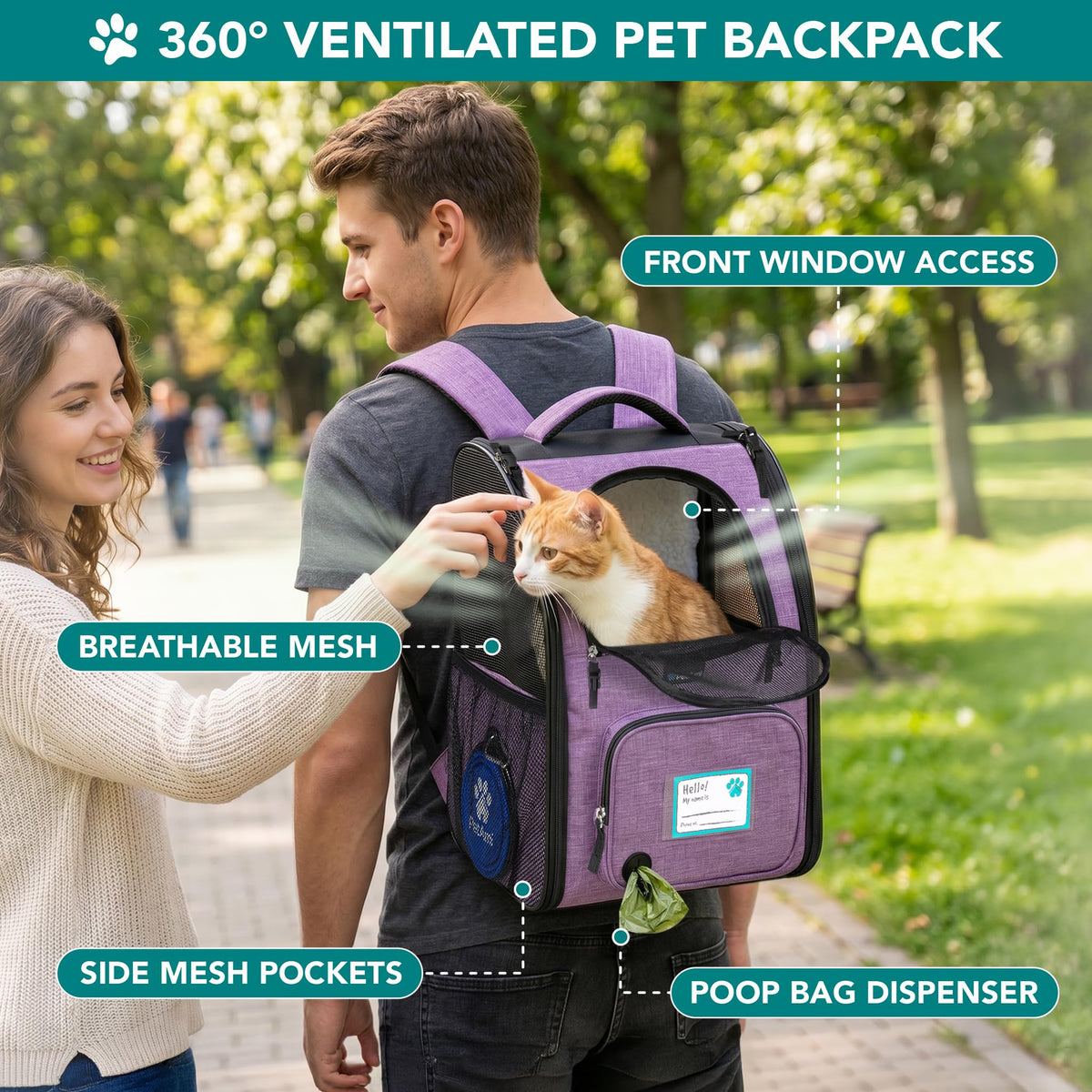 Expandable Dog Cat Backpack Carrier D319889