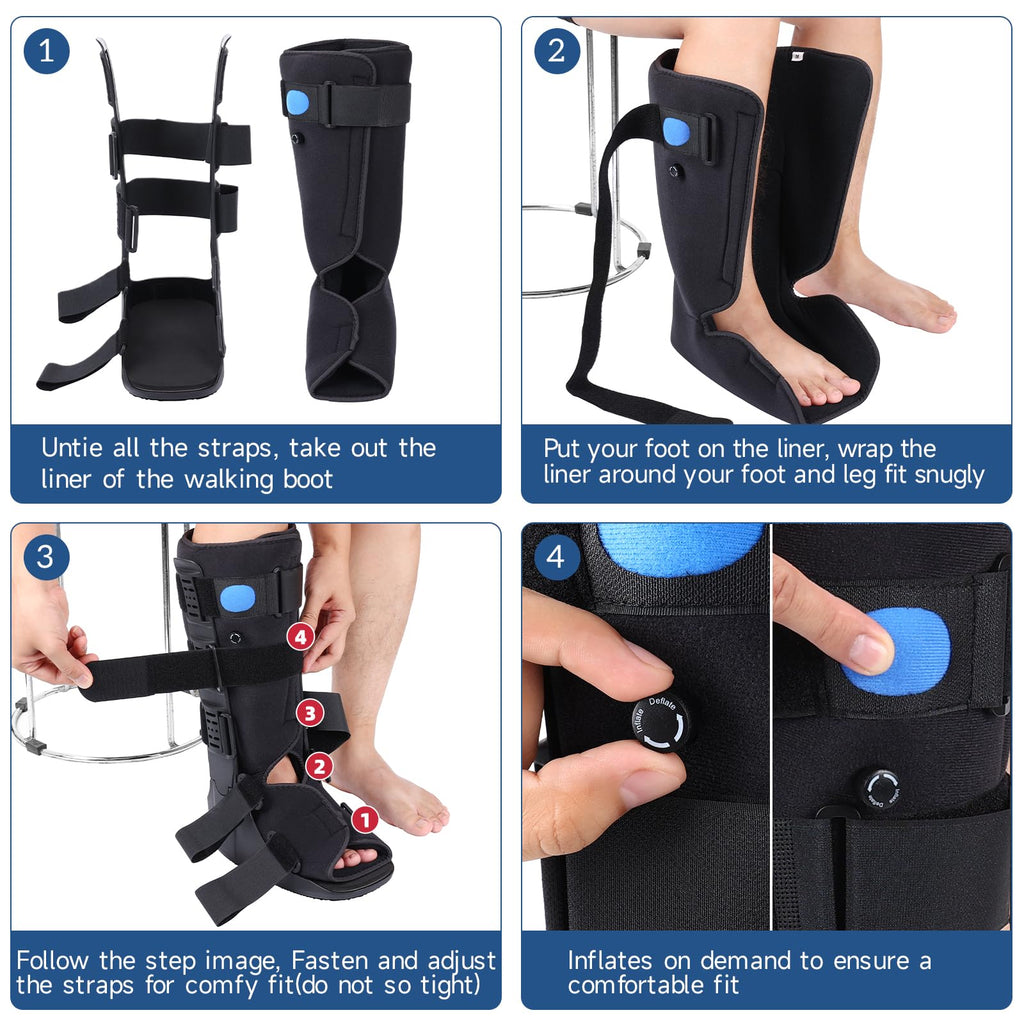 Black Small Tall Inflatable Walking Boot H51950
