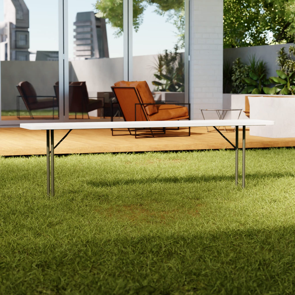Granite White Heavy-Duty Blow Molded Plastic Folding Table T763