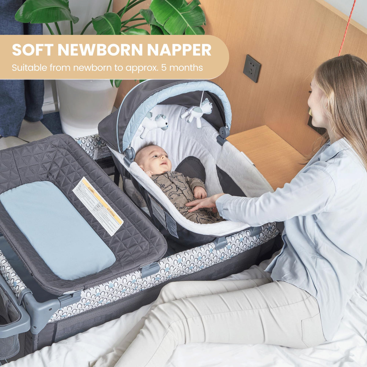 5 in 1 Foldable Baby Crib Playpen B6728