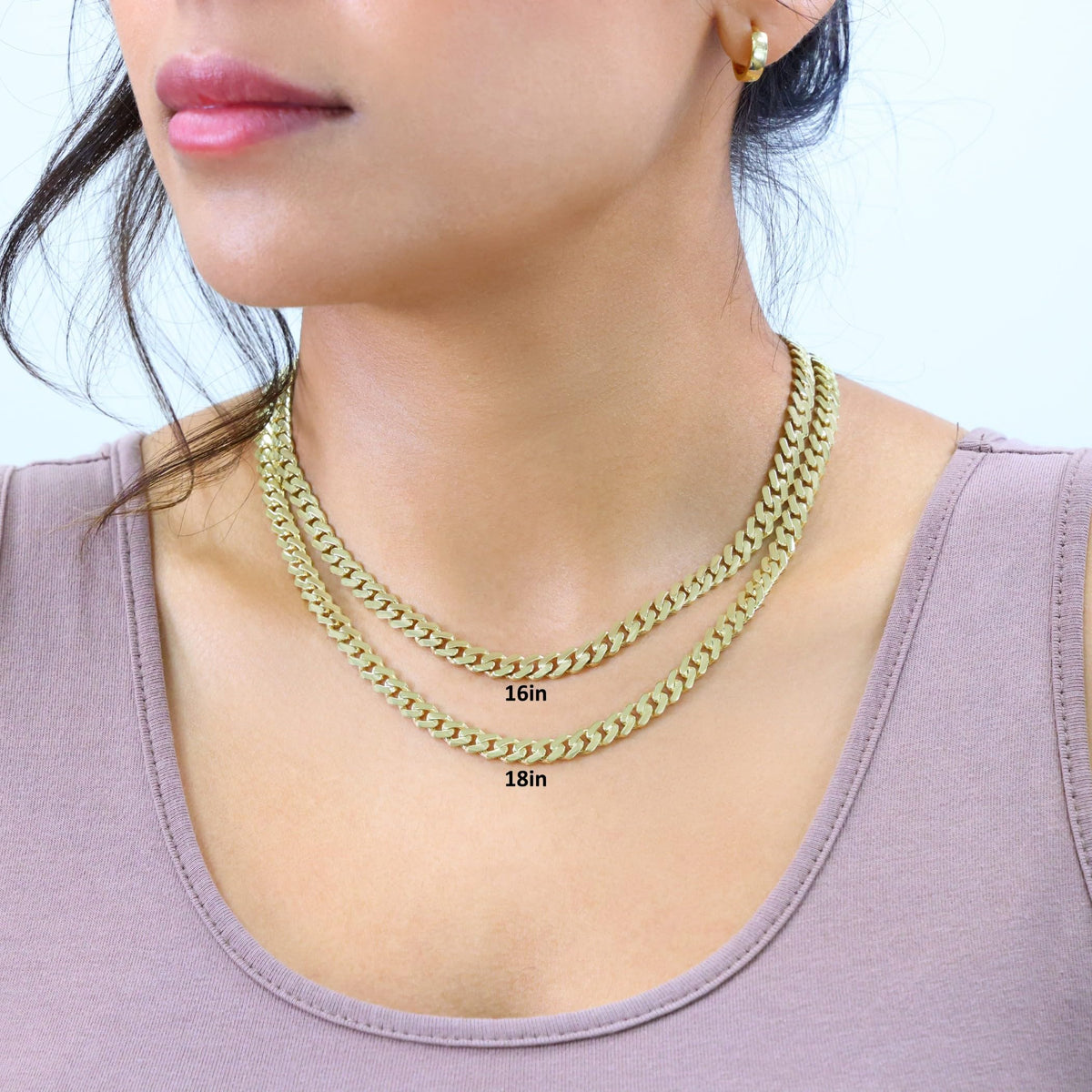 14k Yellow Gold 6mm Cuban Chain Necklace T380404