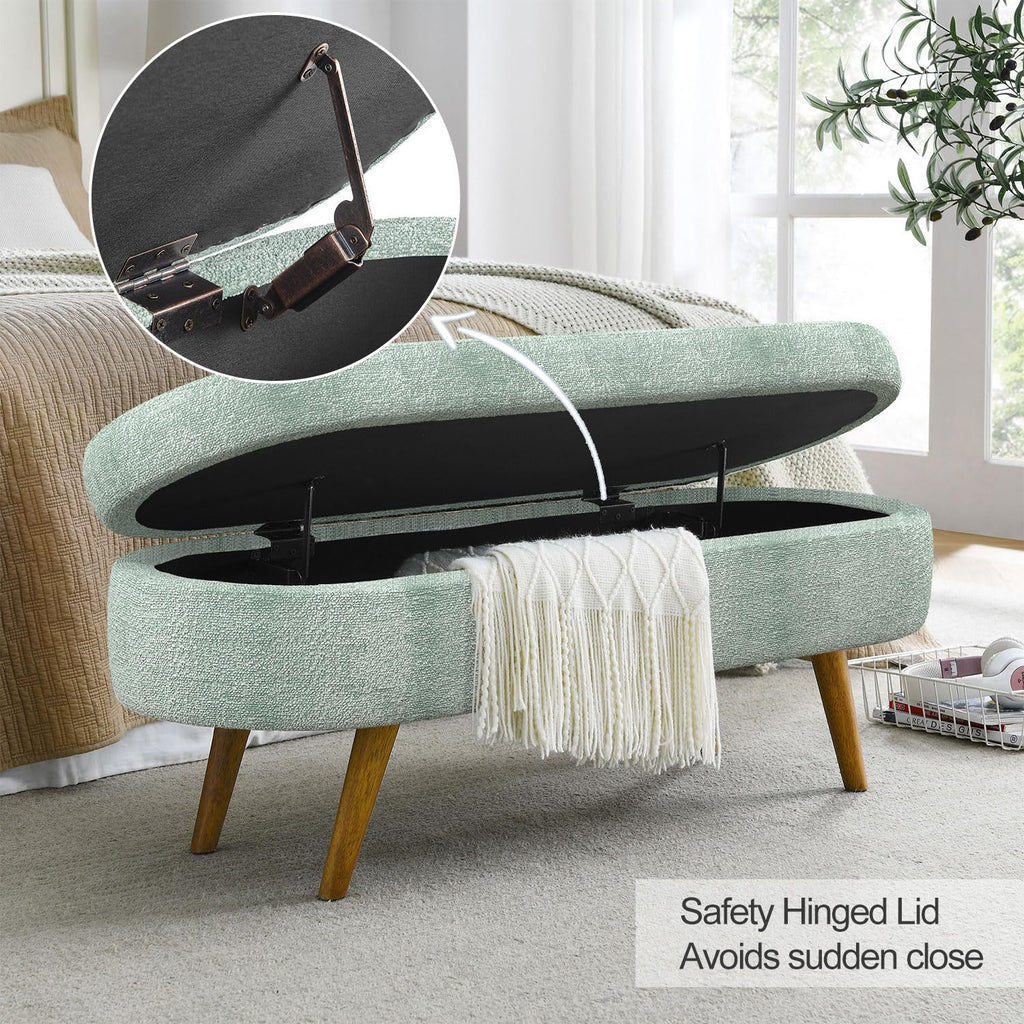 Cyan Boucle Storage Ottoman Bench K2818
