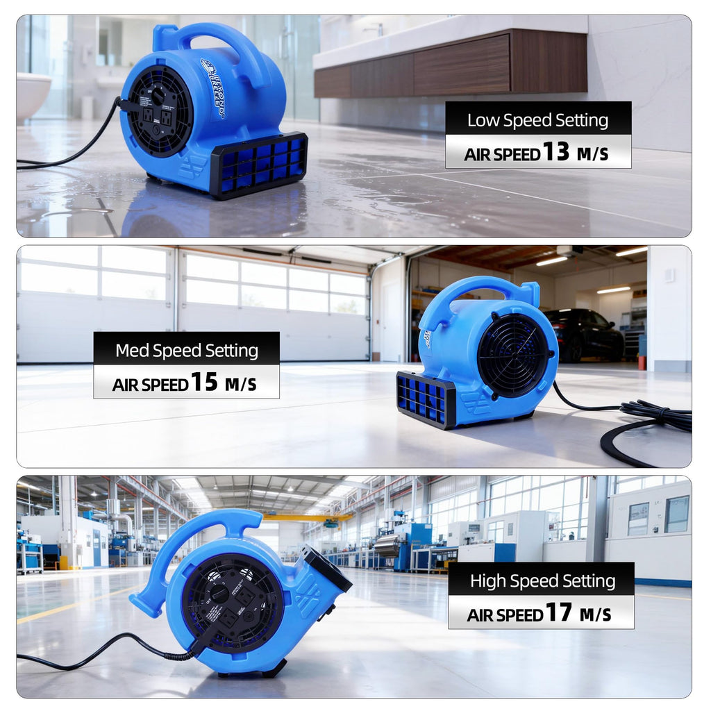 1/4 HP 1000 CFM 3 Speeds Air Mover Blower Fan T811671