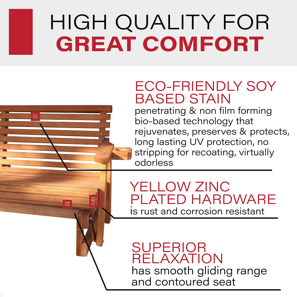 Heavy Duty Roll Back Porch Glider with Cupholders C107045