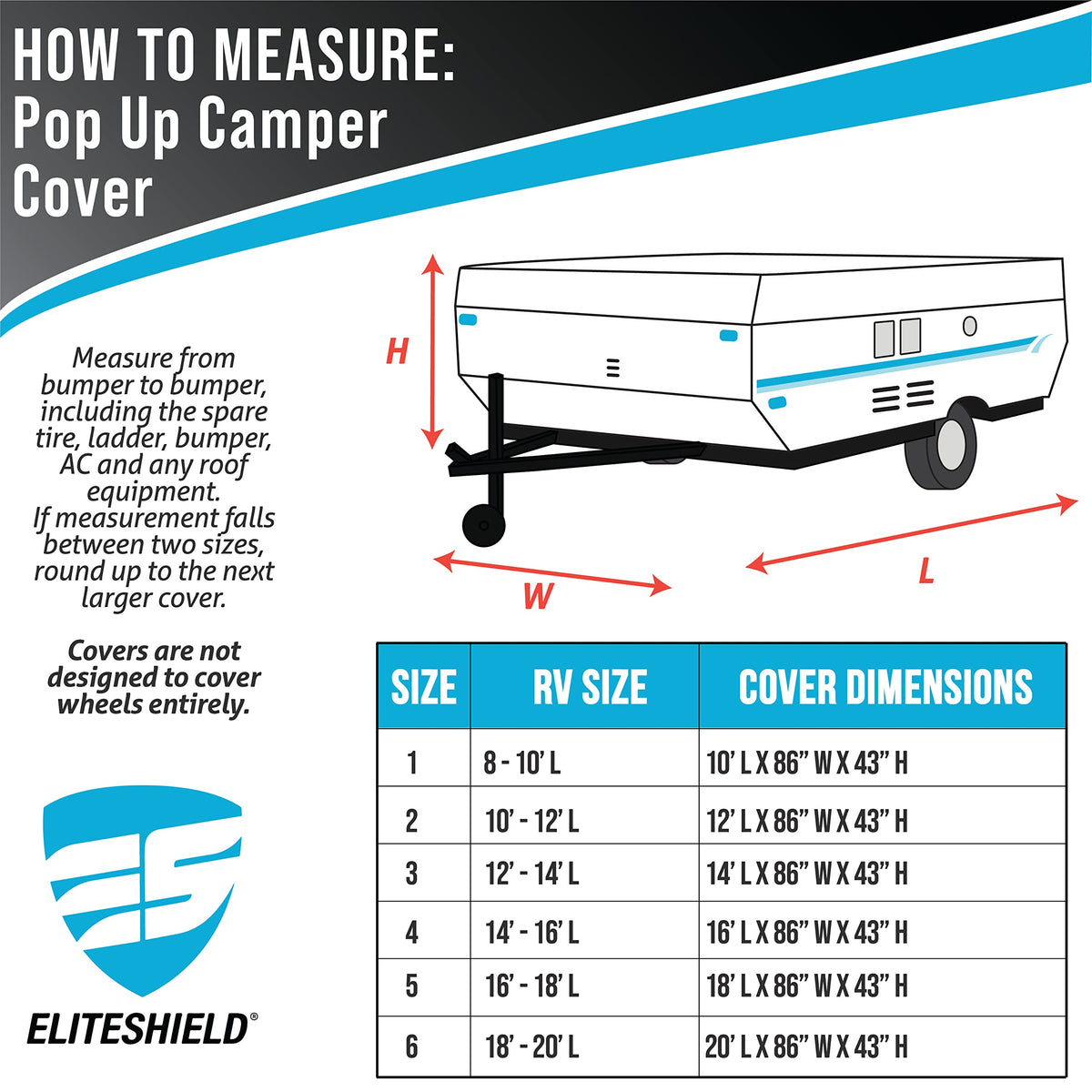 14-16ft Pop Up Camper Cover A68850