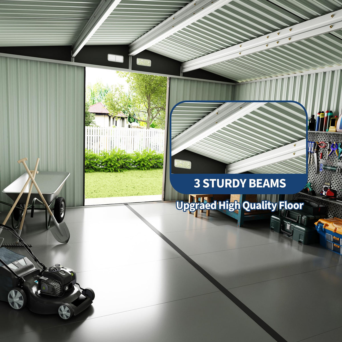 10x14 ft Metal Outdoor Storage Shed C1643