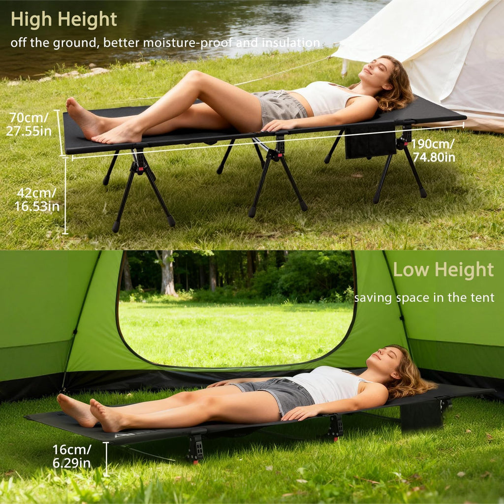 Height Adjustable Camping Cot 400 lbs F698