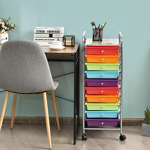 10 Drawer Rolling Cart with Lockable Wheels U73493