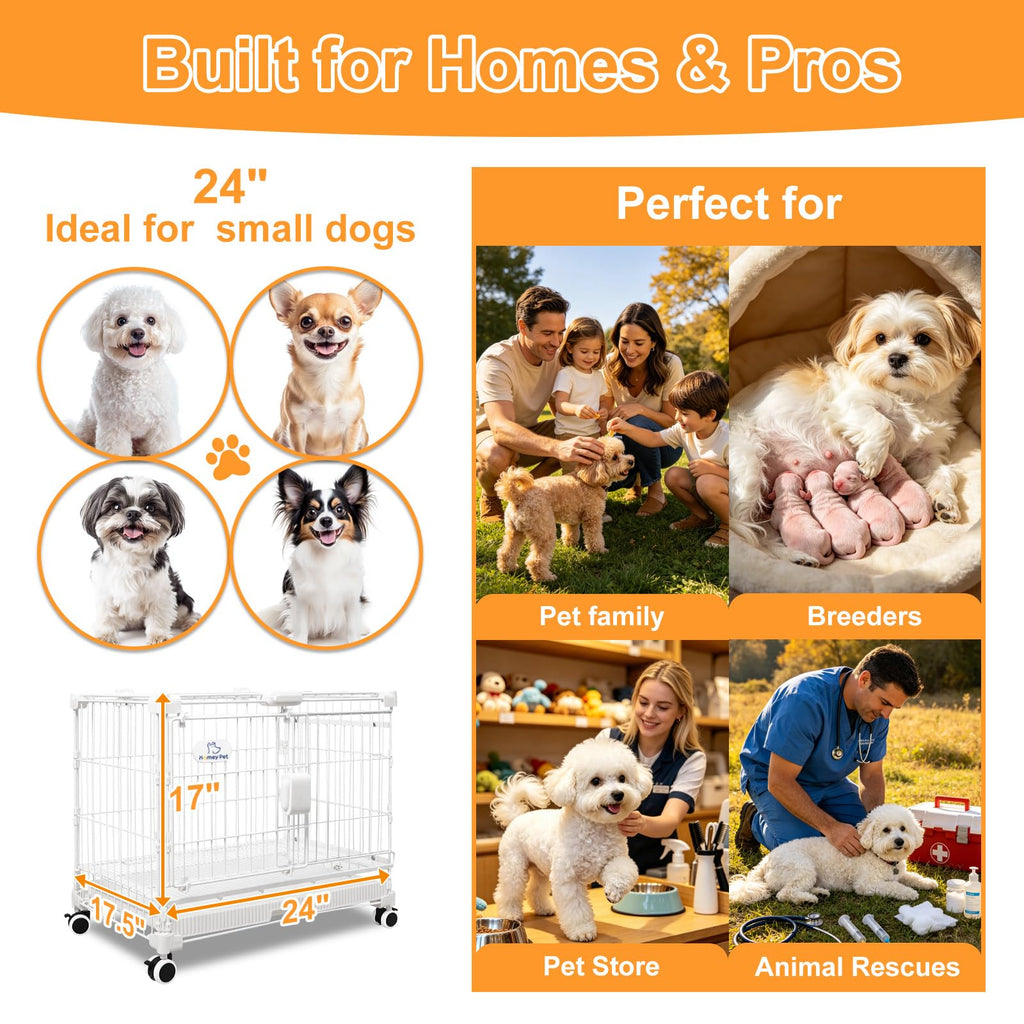 24 Inch White Puppy Crate X559