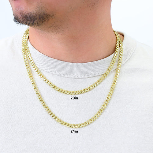 14k Yellow Gold 6mm Cuban Chain Necklace T380404