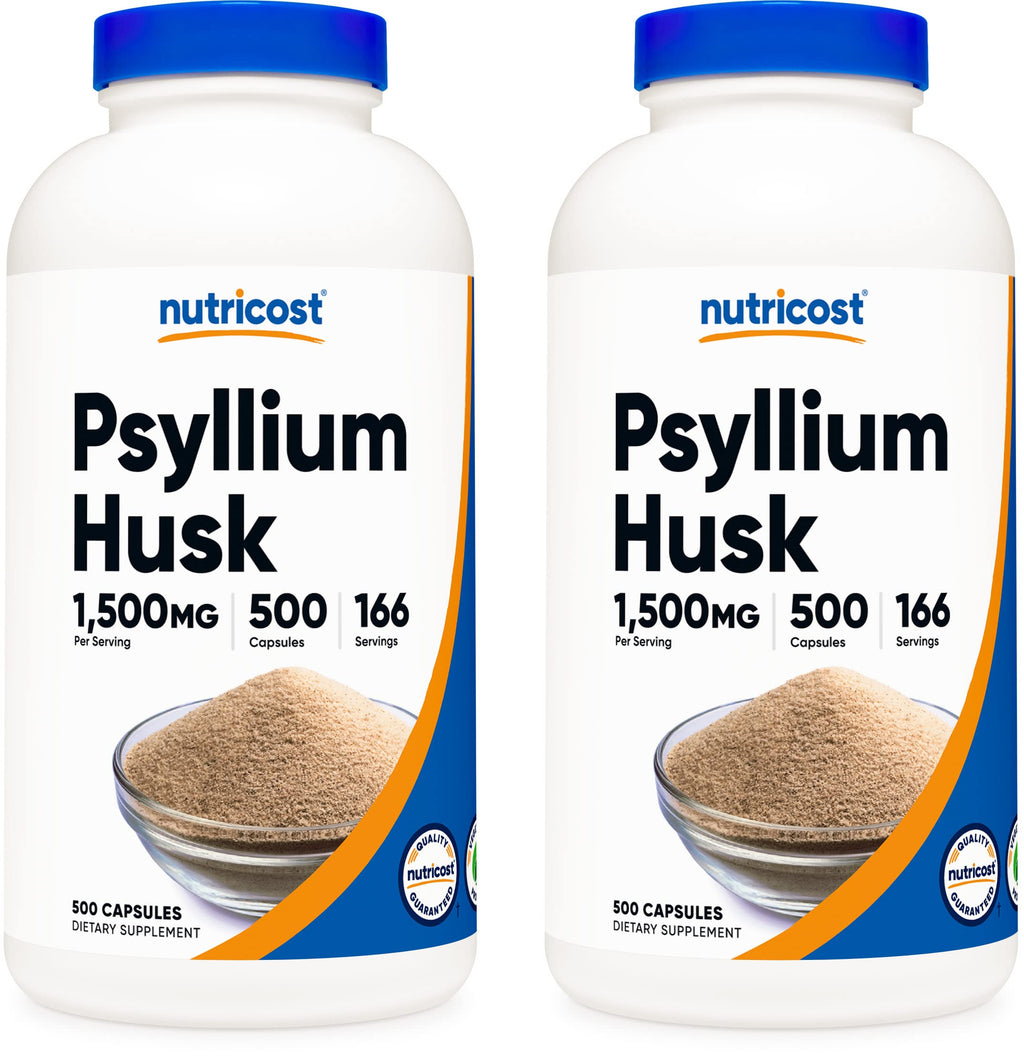Psyllium Husk 1500mg 500 Capsules 2 Bottles R685