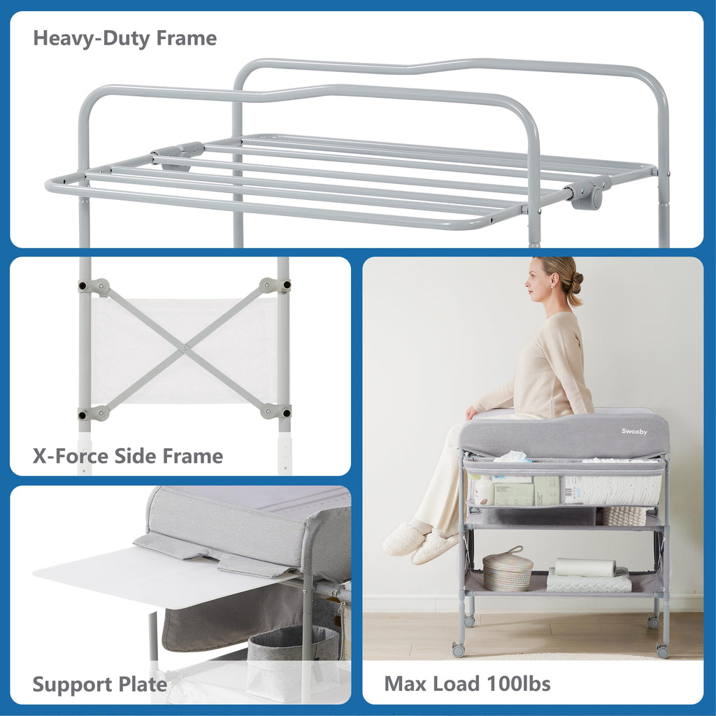 Portable Baby Changing Table with Waterproof Pad J2780