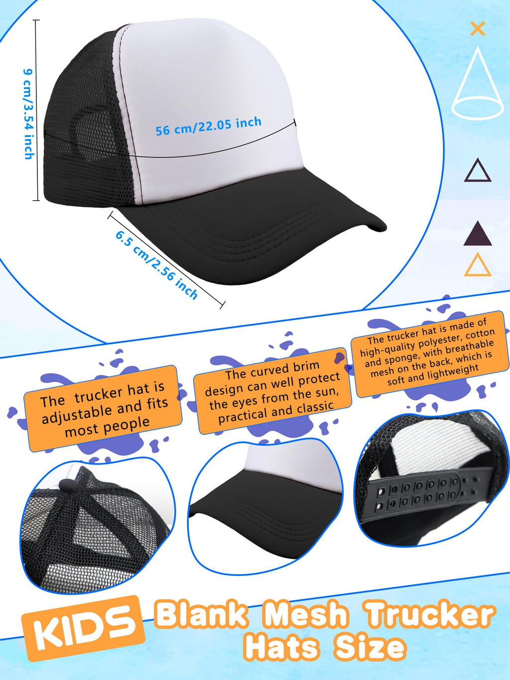 30 Pcs Adjustable Mesh Trucker Hats R561088