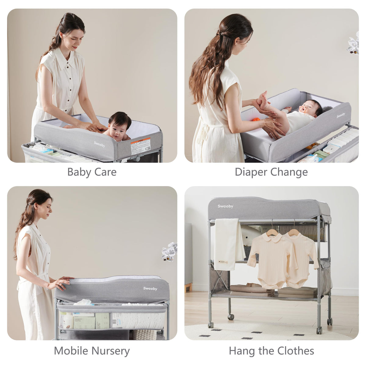 Portable Baby Changing Table with Waterproof Pad J2780