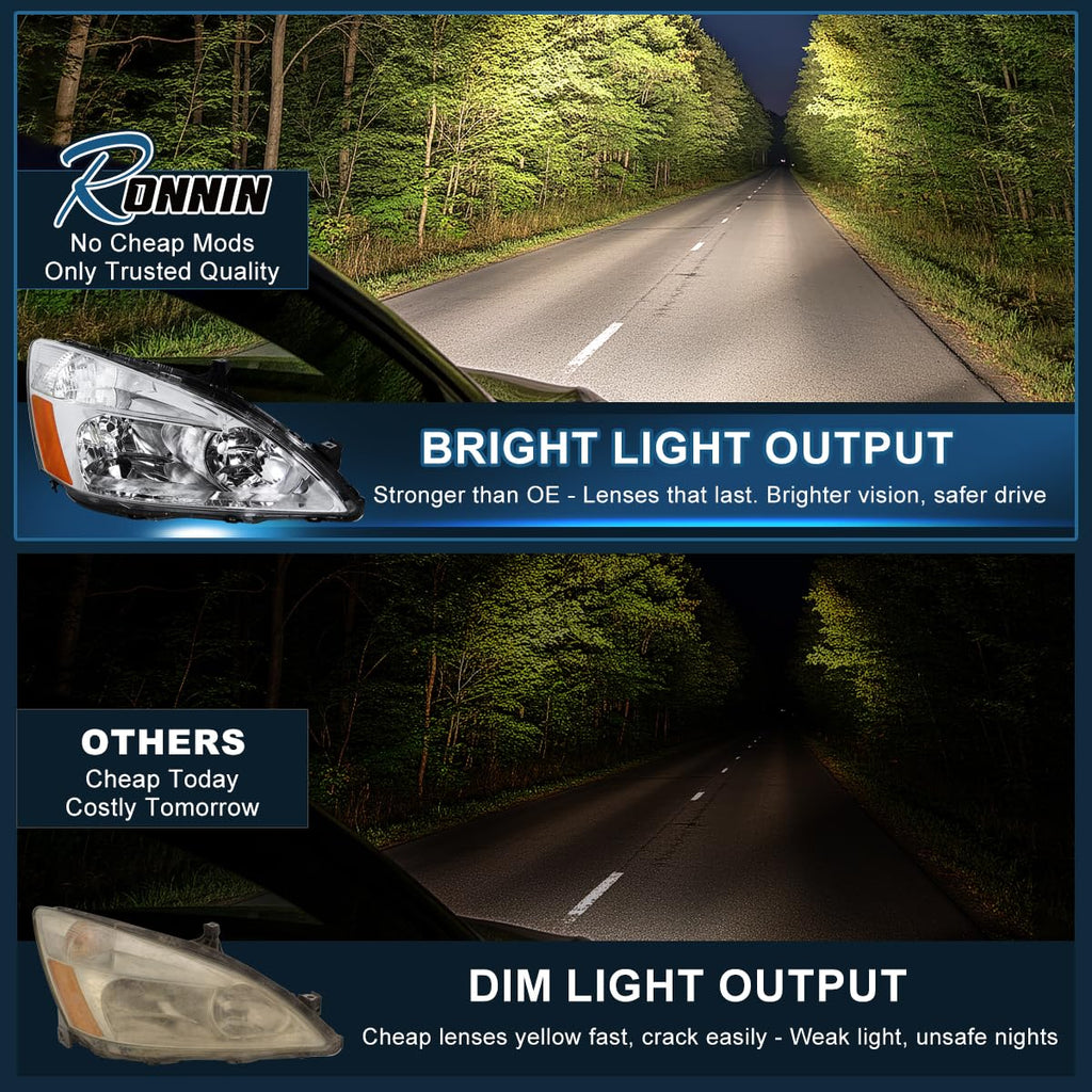 2003-2007 Honda Accord Sedan Coupe Headlights Left + Right V492