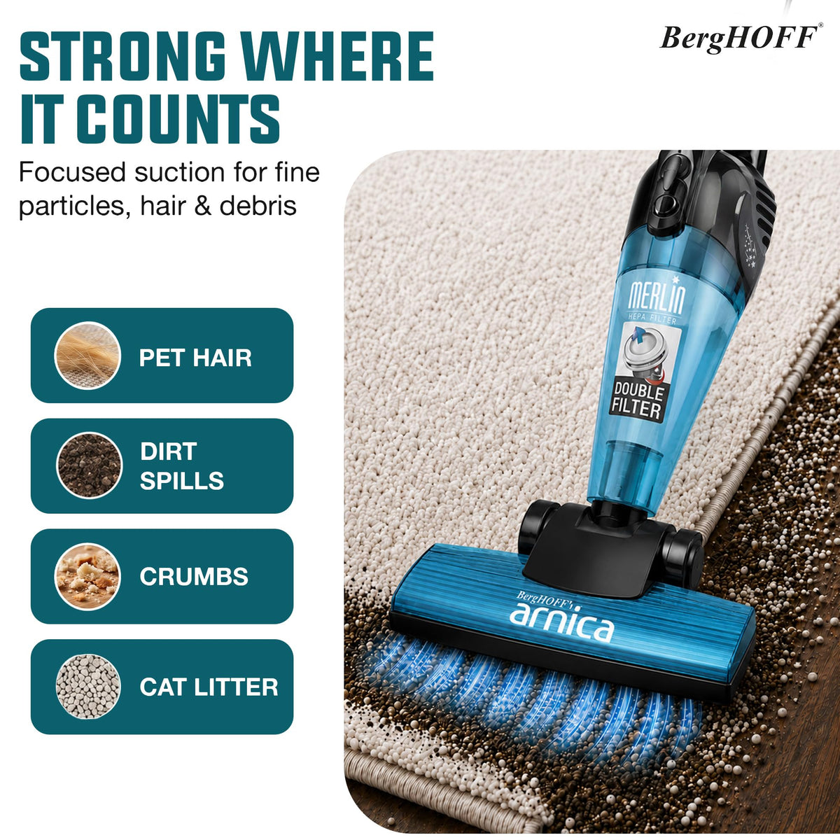Blue Corded Stick Vacuum H5278