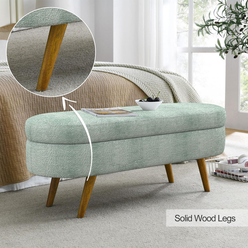 Cyan Boucle Storage Ottoman Bench K2818