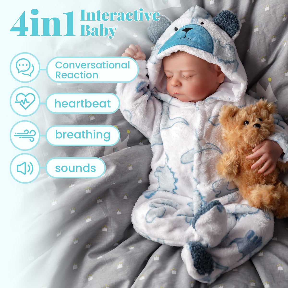 20 Inch 4-in-1 Interactive Baby Doll Z60863