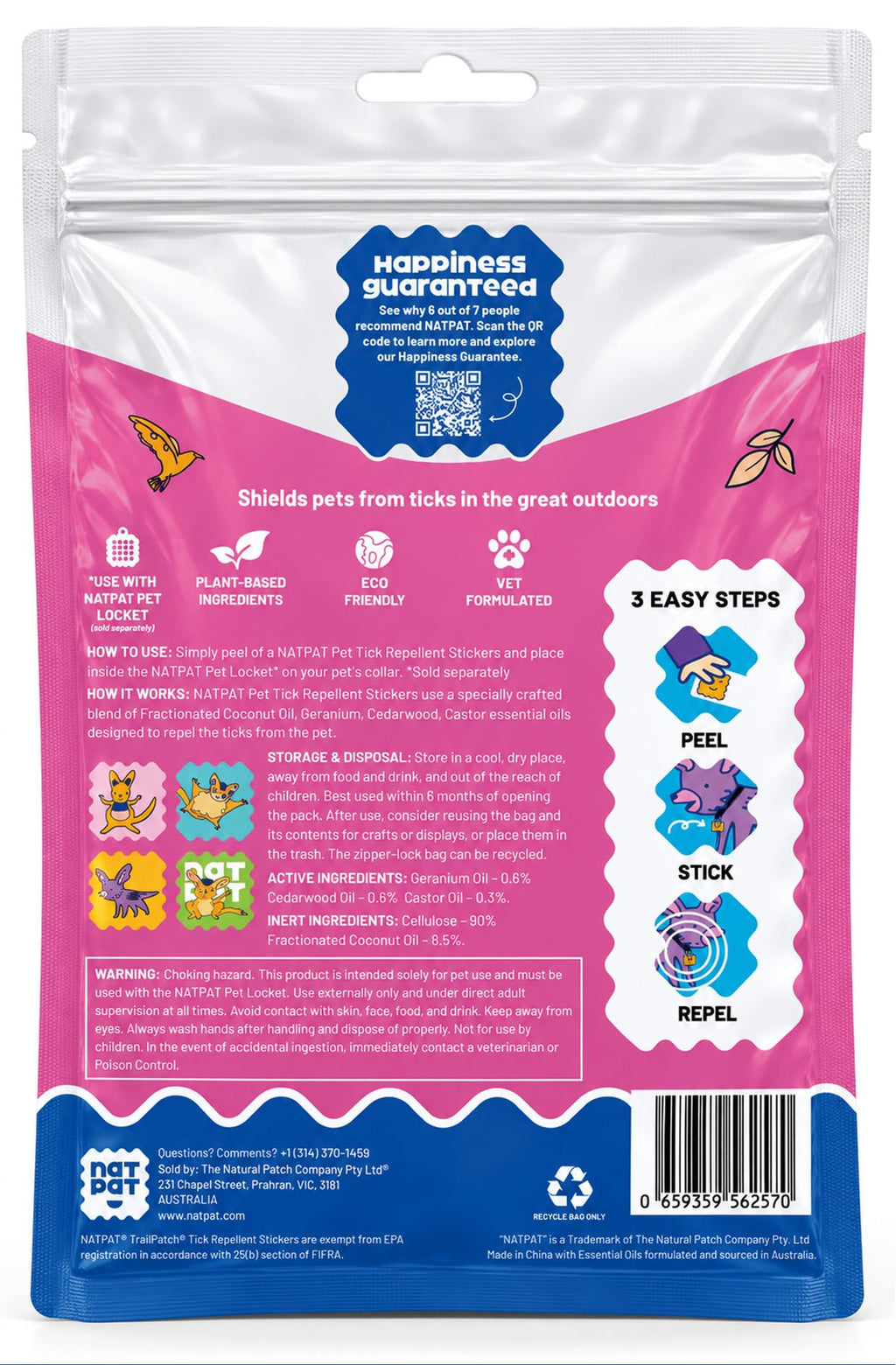 Tick Repellent Pet Patches for Dogs and Cats, 48 Count C413