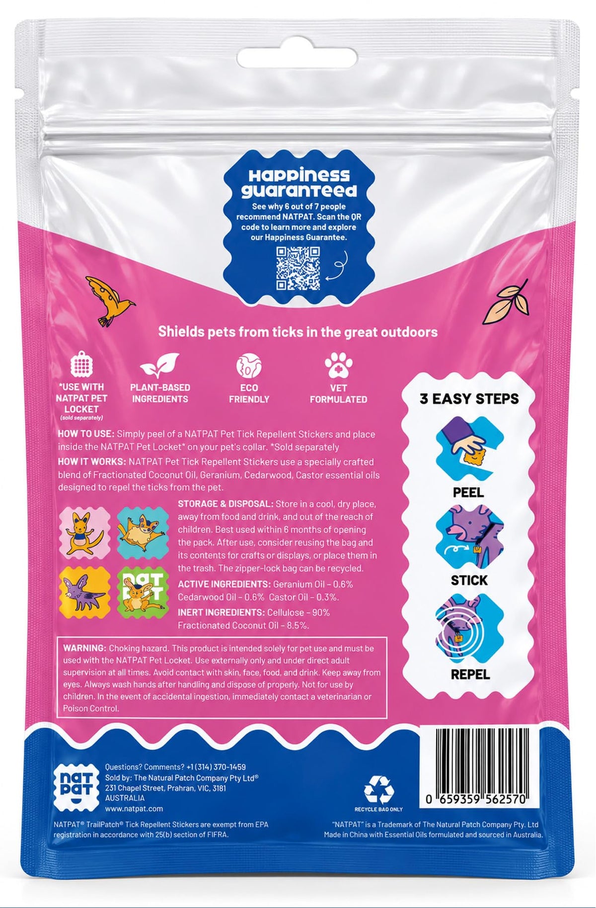 Tick Repellent Pet Patches for Dogs and Cats, 48 Count C413