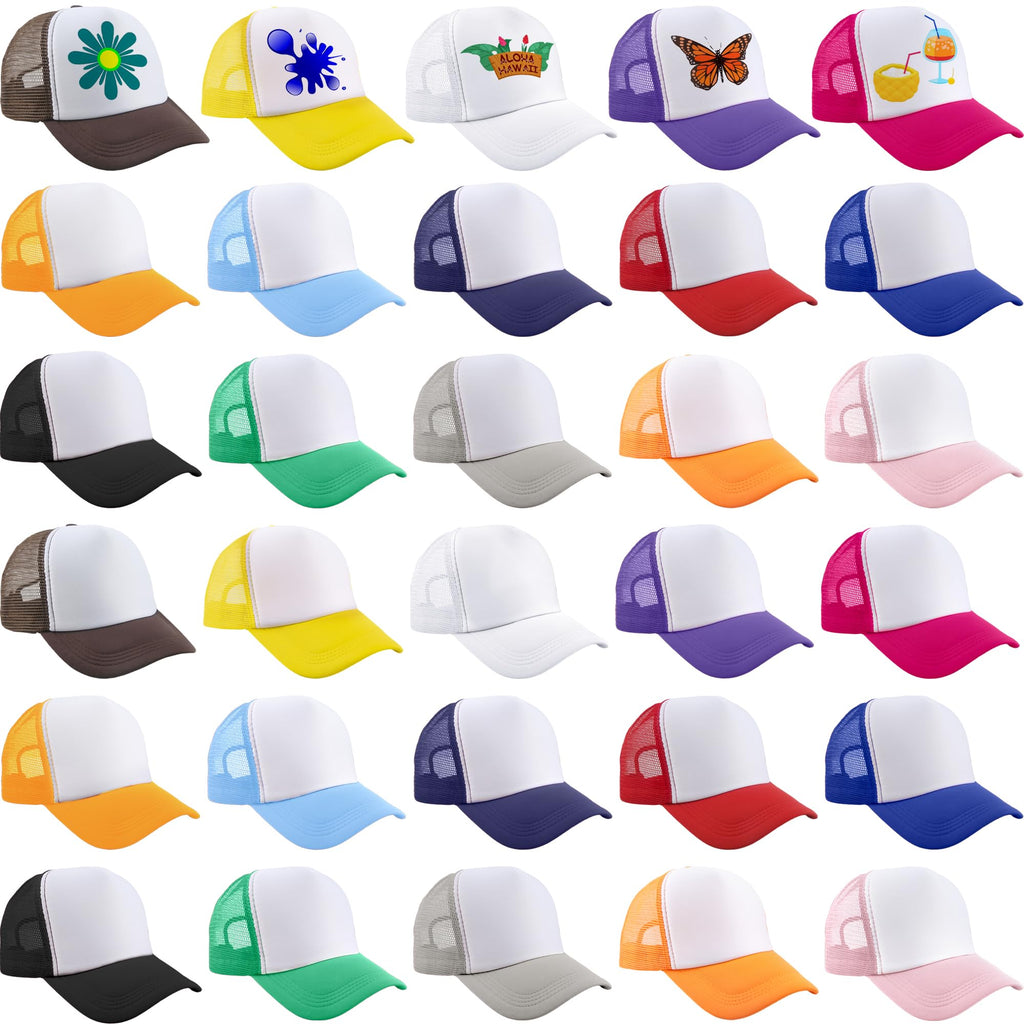 30 Pcs Adjustable Mesh Trucker Hats R561088