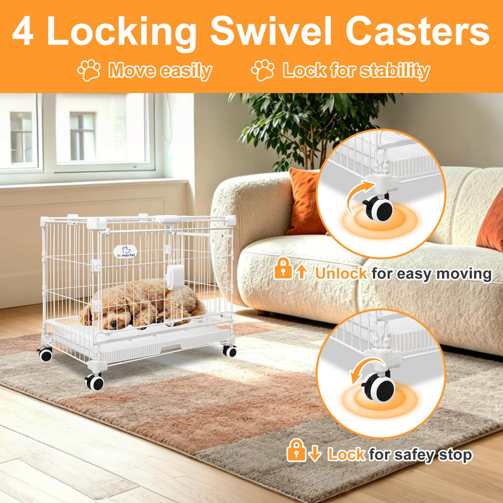 24 Inch White Puppy Crate X559
