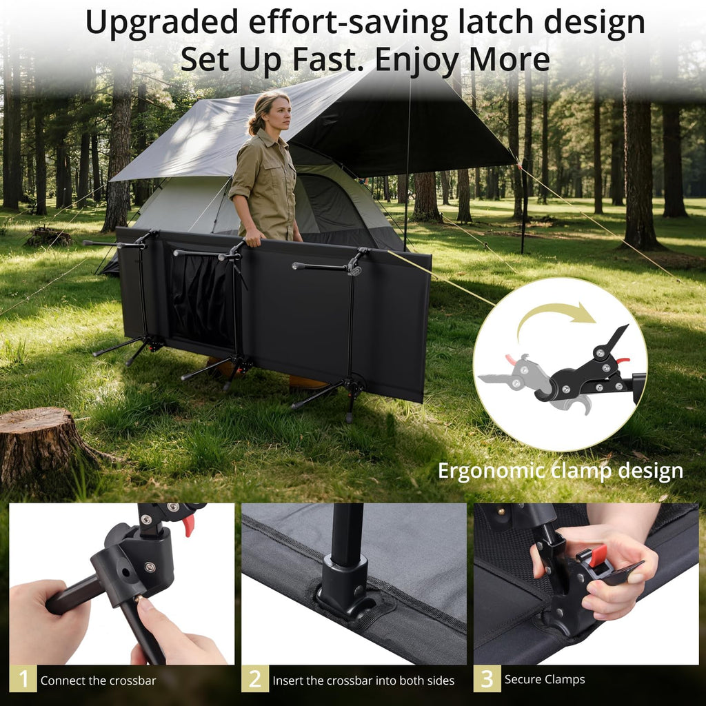 Height Adjustable Camping Cot 400 lbs F698