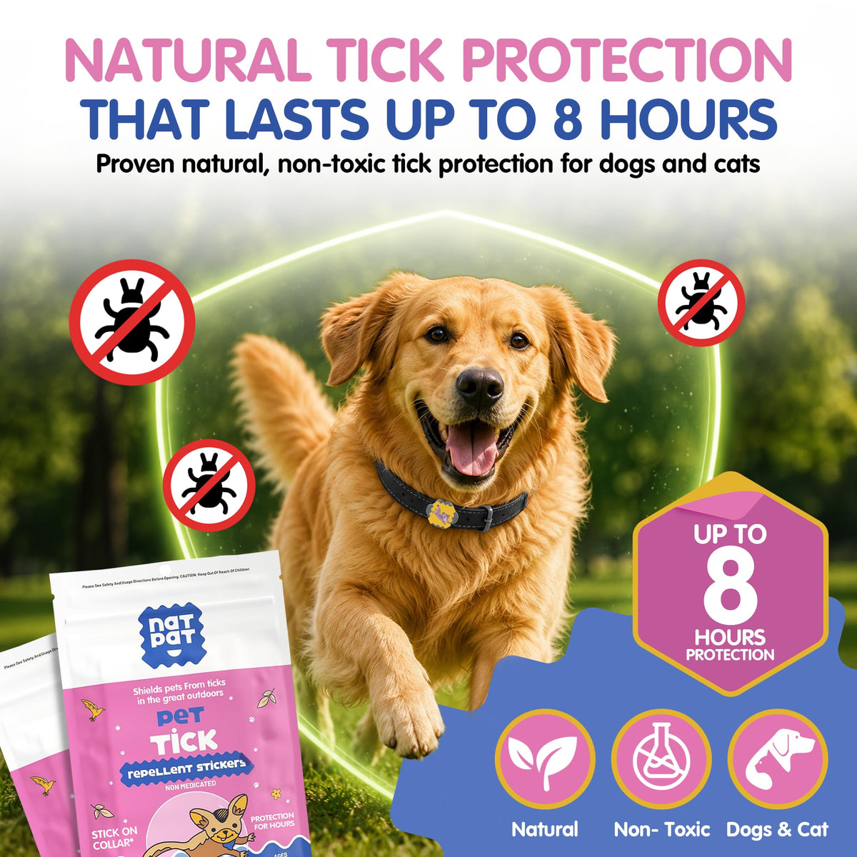 Tick Repellent Pet Patches for Dogs and Cats, 48 Count C413