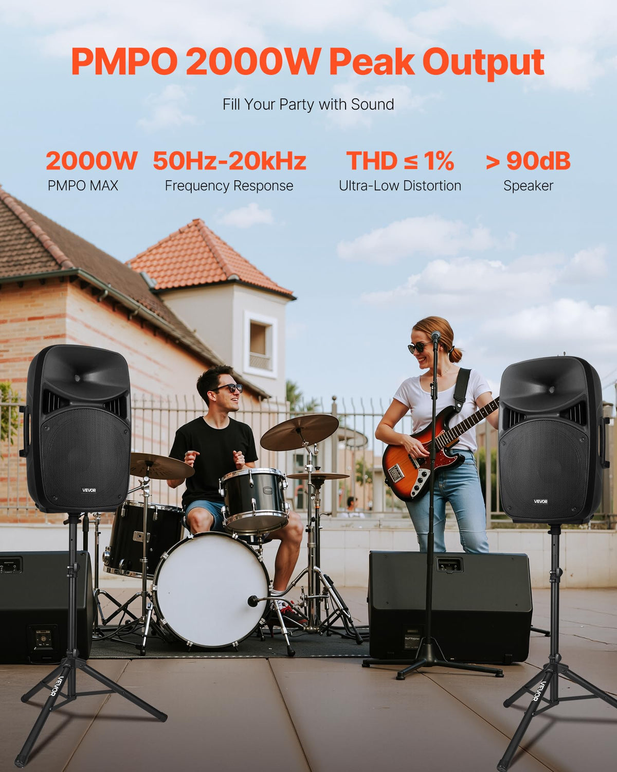 Portable PA System with Dual Speakers and Microphone J1875